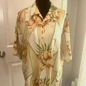 Tommy‎ bahama silk tropical pattern shirt